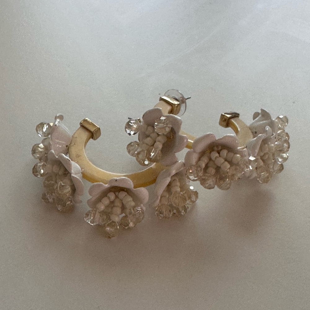 BaubleBar Floral Hoop Earrings - Picture 2 of 5